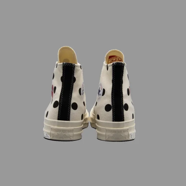 کانورس پلی خال خالی سفید ساقدار | Converse Cdg Play White Polka Dot Hightop - Image 2