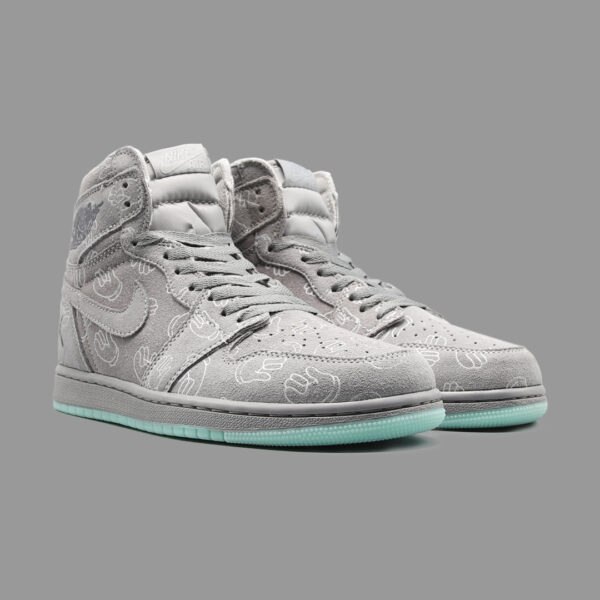 نایکی جردن 1 کاز طوسی روشن ساقدار | Air Jordan 1 OG High Kaws Light Gray - Image 2