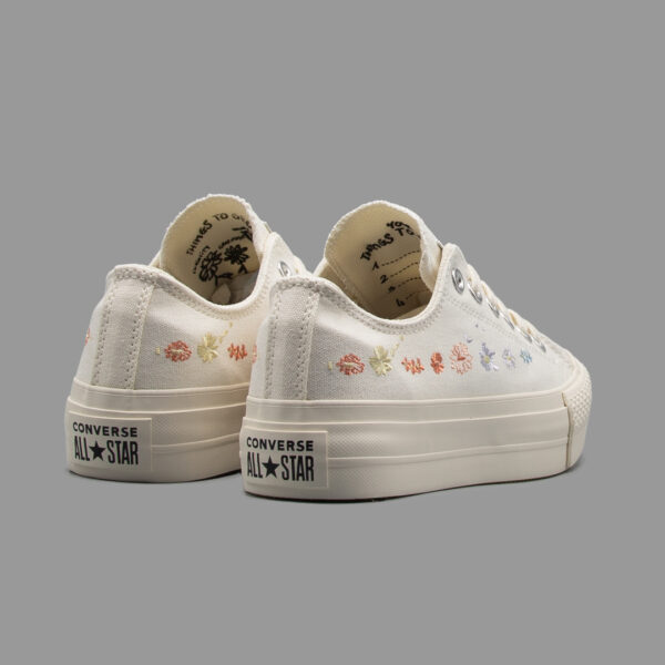 کانورس پلتفرم گل دار سفید | Converse Platform White Flower - Image 3