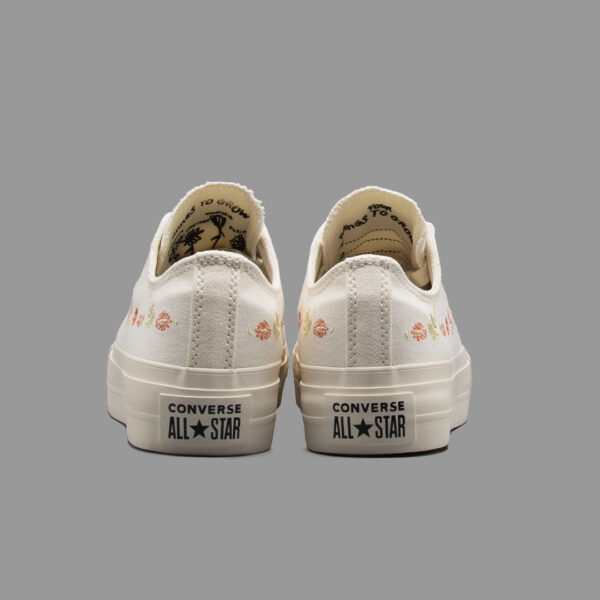 کانورس پلتفرم گل دار سفید | Converse Platform White Flower - Image 4