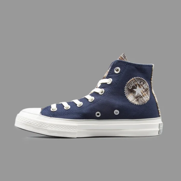 کانورس چهارخونه سرمه ای ساقدار | Converse Plaid Obsidian Hightop