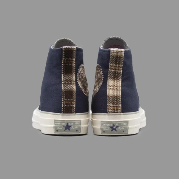 کانورس چهارخونه سرمه ای ساقدار | Converse Plaid Obsidian Hightop - Image 4