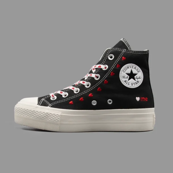 کانورس پلتفرم ولنتاین مشکی ساقدار | Converse Platform Valentine Black Hightop