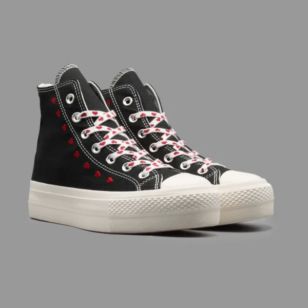 کانورس پلتفرم ولنتاین مشکی ساقدار | Converse Platform Valentine Black Hightop - Image 2