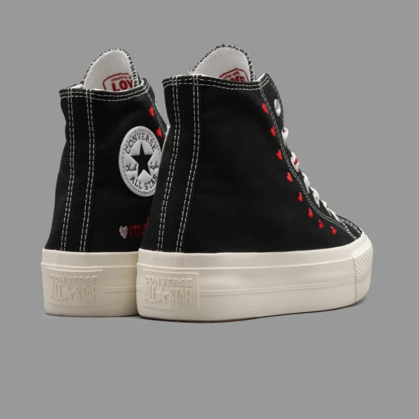 کانورس پلتفرم ولنتاین مشکی ساقدار | Converse Platform Valentine Black Hightop - Image 3
