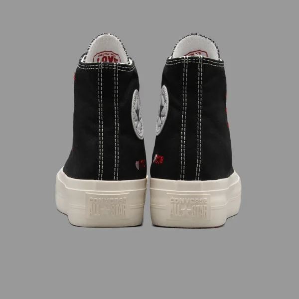 کانورس پلتفرم ولنتاین مشکی ساقدار | Converse Platform Valentine Black Hightop - Image 4