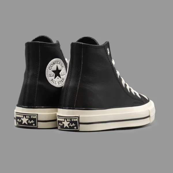 کانورس چرم مشکی ساقدار | Converse Black Leather Hightop - Image 3