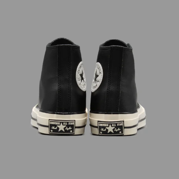 کانورس چرم مشکی ساقدار | Converse Black Leather Hightop - Image 4