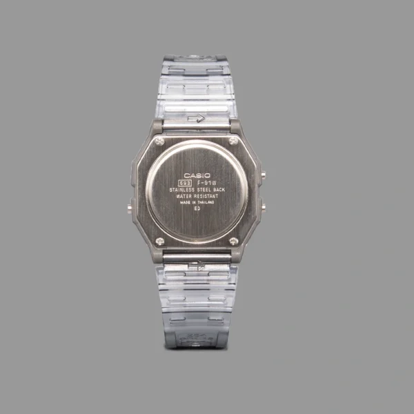 ساعت کاسیو یونیسکس طوسی شفاف | Casio F-91WS-7 Unisex Transparent Gray - Image 2