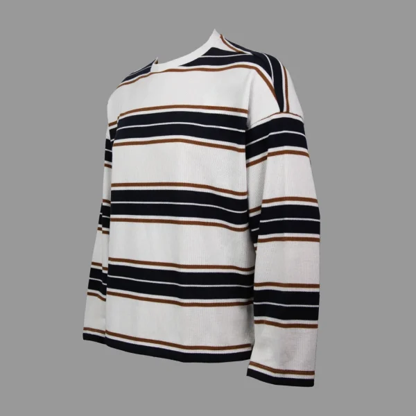 تیشرت آستین بلند باکسی اسوس اورسایز راه راه مشکی قهوه ای | ASOS Boxy Extreme Oversized Long Sleeve T-Shirt Black & Brown Stripe - Image 2