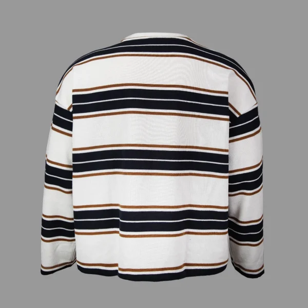 تیشرت آستین بلند باکسی اسوس اورسایز راه راه مشکی قهوه ای | ASOS Boxy Extreme Oversized Long Sleeve T-Shirt Black & Brown Stripe - Image 3