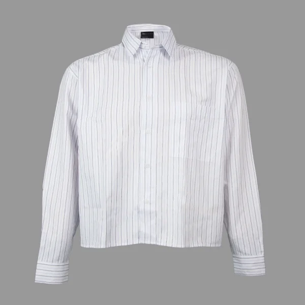 پیراهن باکسی اسوس اورسایز راه راه سفید خاکستری | ASOS Boxy Oversized Shirt White & Grey Pinstripe