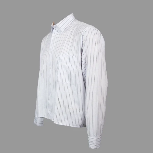 پیراهن باکسی اسوس اورسایز راه راه سفید خاکستری | ASOS Boxy Oversized Shirt White & Grey Pinstripe - Image 2