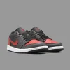 نایکی جردن 1 مشکی زرشکی ساق کوتاه | Nike Air Jordan 1 Low OG Black Maroon - Image 2